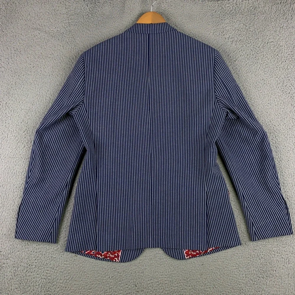 Paisley & Gray Slim Fit Suit Men's 42R Blue White Striped Blazer Pants Set 33x32